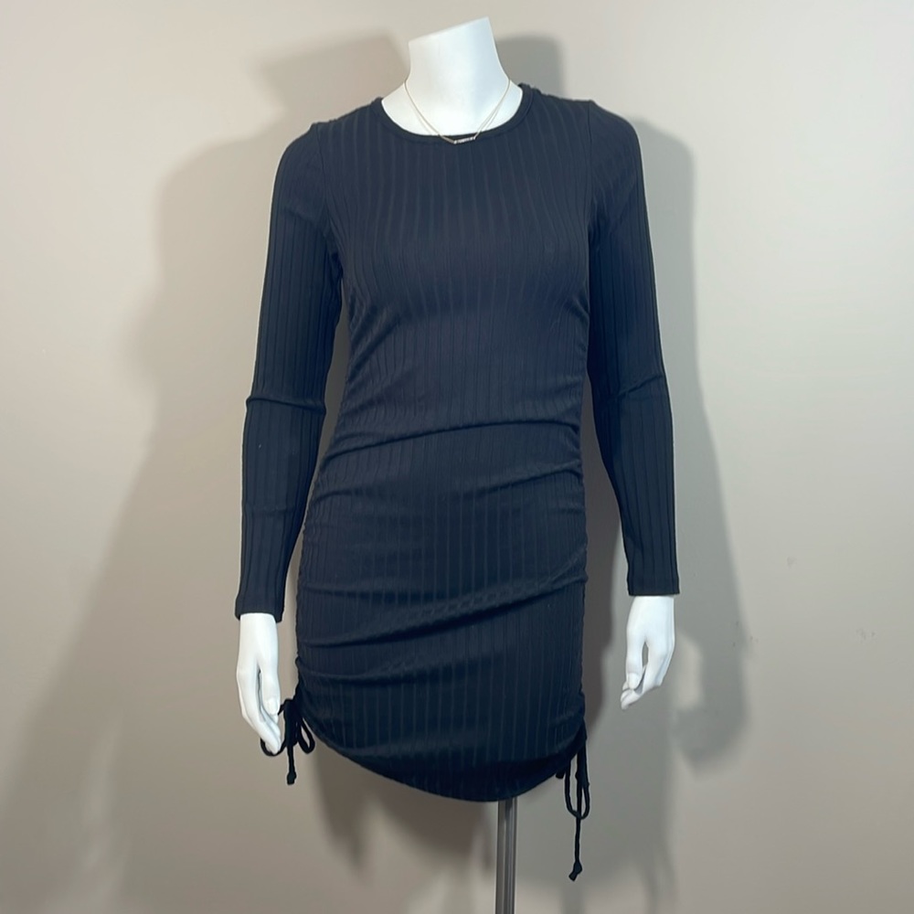 Altar’d State Black Ribbed Body-Con Dress